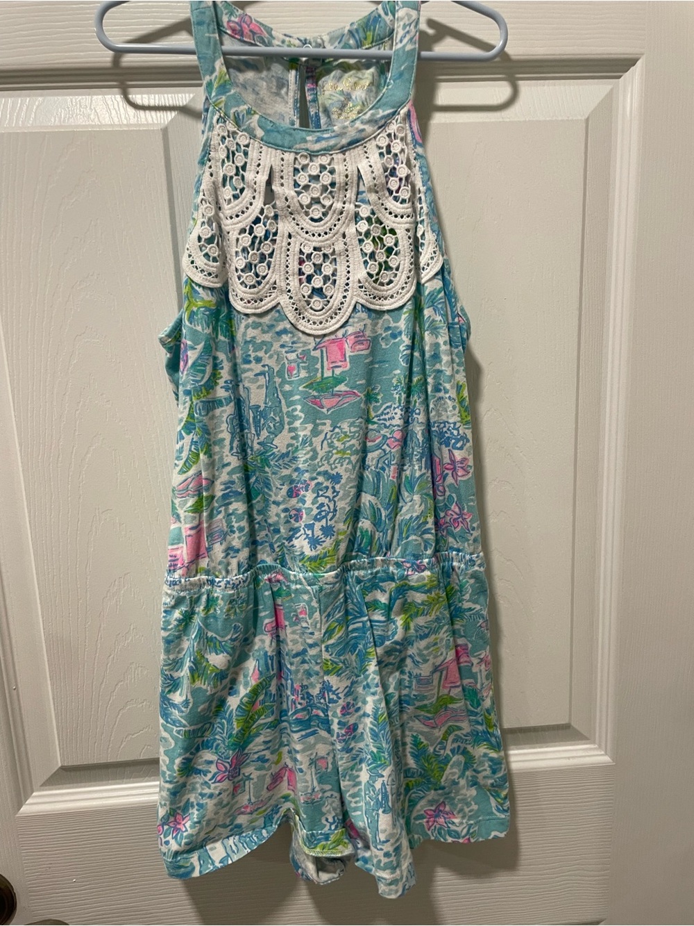 Lilly Pulitzer Cotton Tank Dress in Aqua, Pink & Green